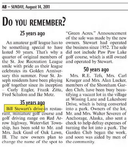 Bill Stewarts Drive-In Restaurant - Aug 14 2011 Restrospective Article